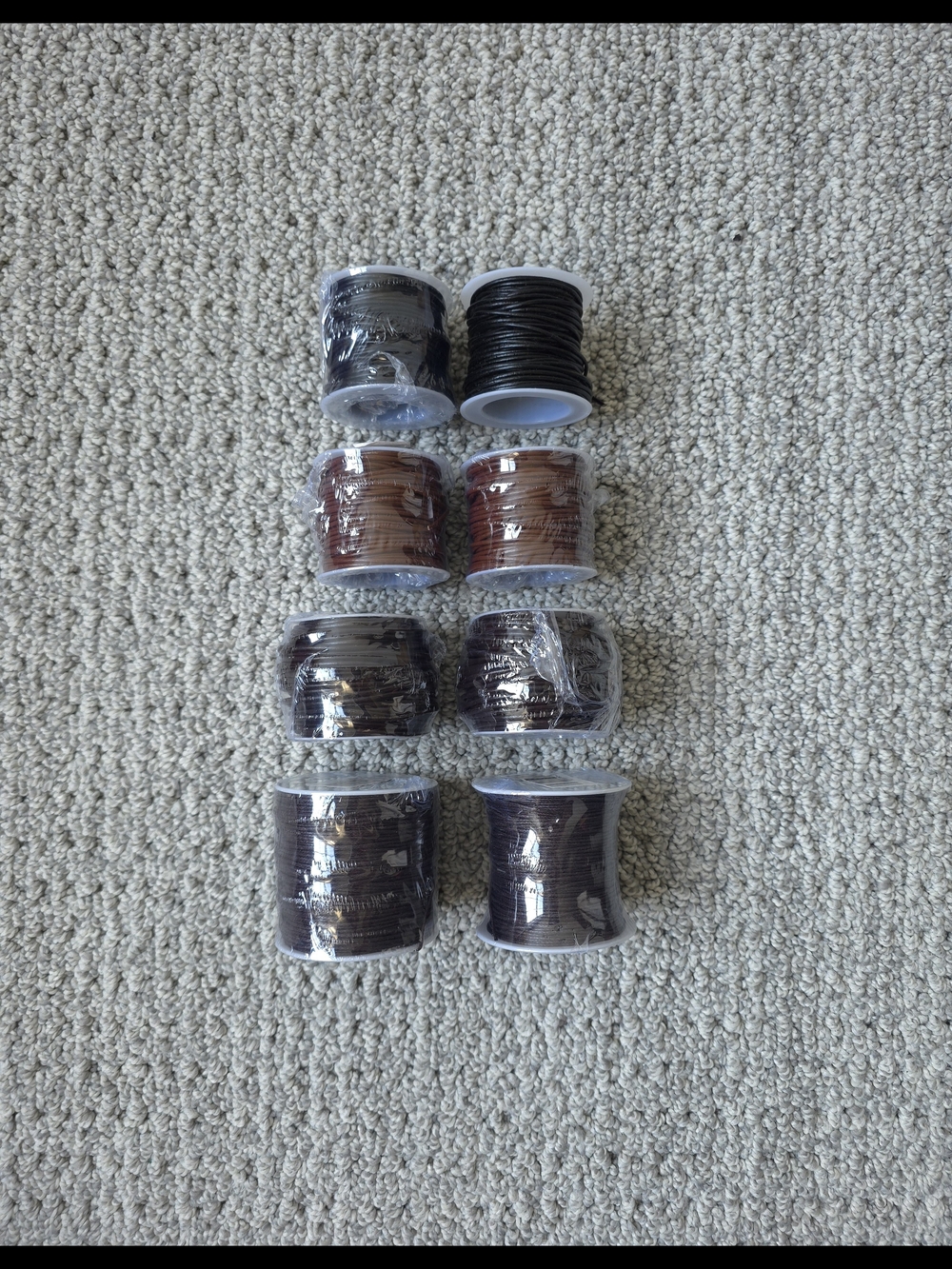 Leather & Waxed Cotton Cord Spools - Assorted Brown & Black
